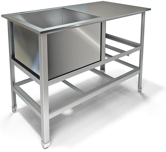 Ванна моечная сварная с крылом ВМ-33/500 (1200x600x850 мм) фото 1