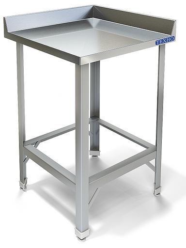 Стол разделочный производственный угловой, каркас уголок, полка-решетка СПП-245/707У (700x700x850 мм) фото 1