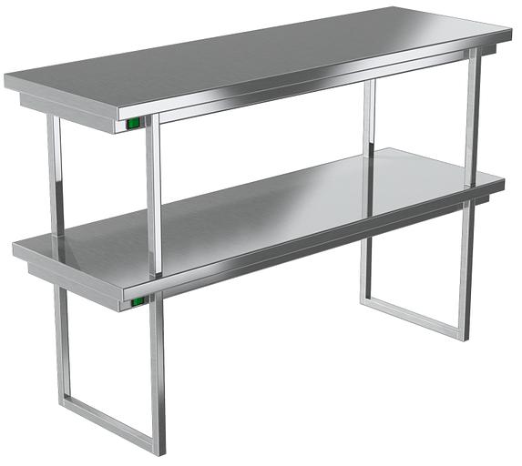 Тепловая полка кухонная двухъярусная в столовую ПН-821/1803Т (1800x300x800 мм) фото 1