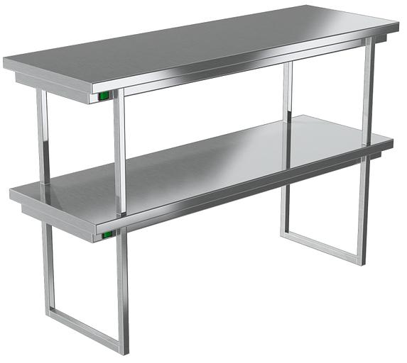 Тепловая полка кухонная двухъярусная в столовую ПН-820/903Т (900x300x800 мм) фото 1