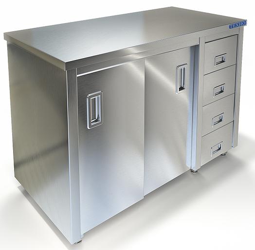 Стол-тумба без борта задняя стенка оцинкованная сталь СПС-126/1208П (1200x800x850 мм) фото 1