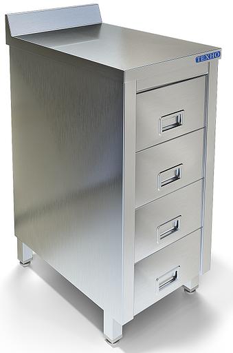 Стол-тумба для кухни с бортом задняя стенка нержавеющая сталь СПС-936/400Н (400x600x850 мм) фото 1