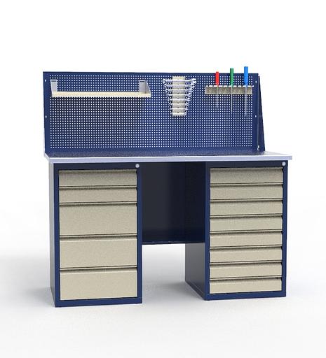 Верстак СВ-2Т.05.08.14_сб9 железный стол для слесарных работ фото 1