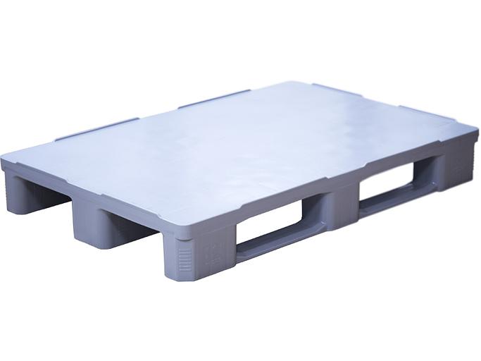 Паллет 1200x800х160 сплошной, гигиенический, на 3-х полозьях серый фото 1