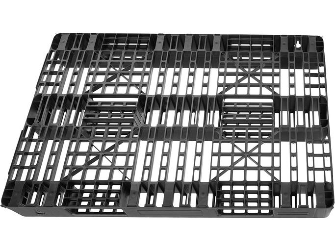 Паллет 1200х800х120 перфорированный, на 3-х полозьях серый фото 1