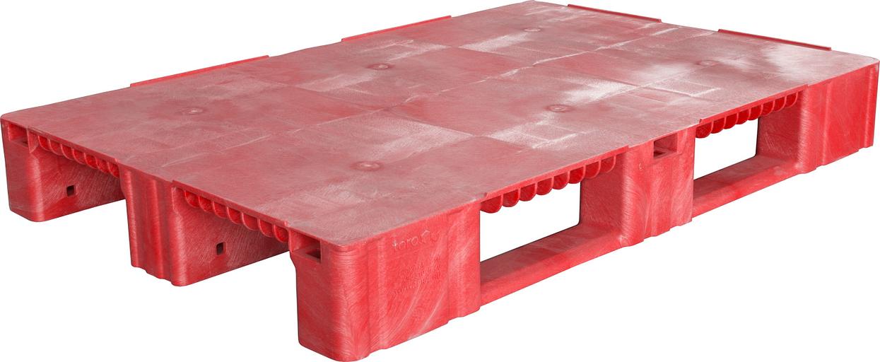 Паллет 1200x800х150 сплошной, на 3-х полозьях красный фото 1
