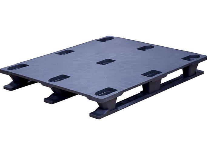 Паллет 1200х1000х140 мм (сплошной на 3-х полозьях ) черный фото 1