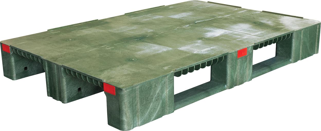 Паллет 1200х800х150 мм (усиленный сплошной на 3-х полозьях) зеленый фото 1