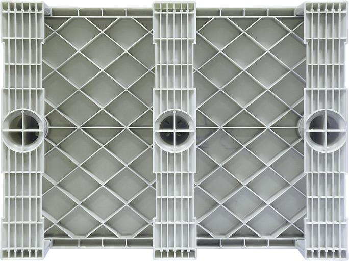 Паллет 800x600х150 сплошной, на 3-х полозьях чёрный фото 3