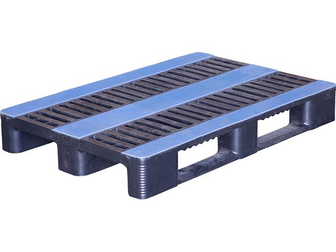 Паллет перфорированный 1200х800х160 anti-slip на 3 полозьях усиленный фото 1
