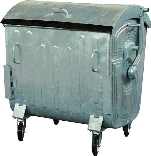 Мусорный контейнер на колёсах (1100 л) оцинкованный фото 2