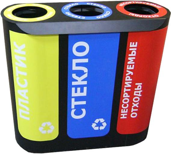 Урна для раздельного сбора мусора Альтернатива-3 с наклейками фото 1