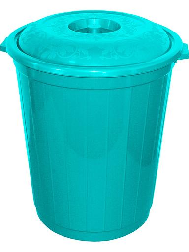 Бак (90 л) зеленый с крышкой фото 1