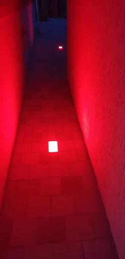 Набор уличных светодиодных Led тротуарных светильников для брусчатки из 2х шт., 100х100 мм, красный фото 2