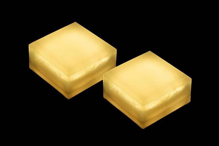 Набор уличных светодиодных Led тротуарных светильников для брусчатки из 2х шт., 100х100 мм, белый теплый (Темп. 2700К) фото 2