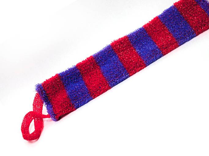 Мочалка полипропиленовая, жесткая полосатая «Широкополосая», Опт фото 1