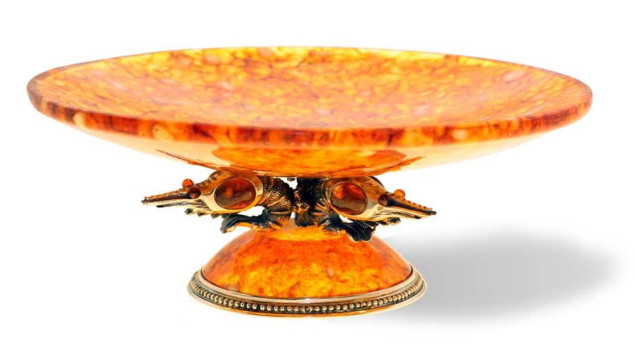 Блюдо «Креветки» из янтаря фото 1