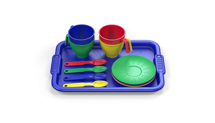 Набор посуды с разносом 13 предметов ОПТ фото 1