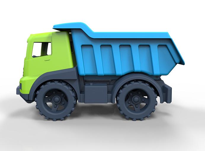 Грузовик «Казик» (зелёный + голубой) в коробке 25 см ОПТ фото 2