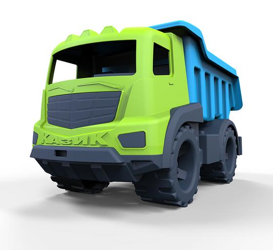 Грузовик «Казик» (зелёный + голубой) в коробке 25 см ОПТ фото 4