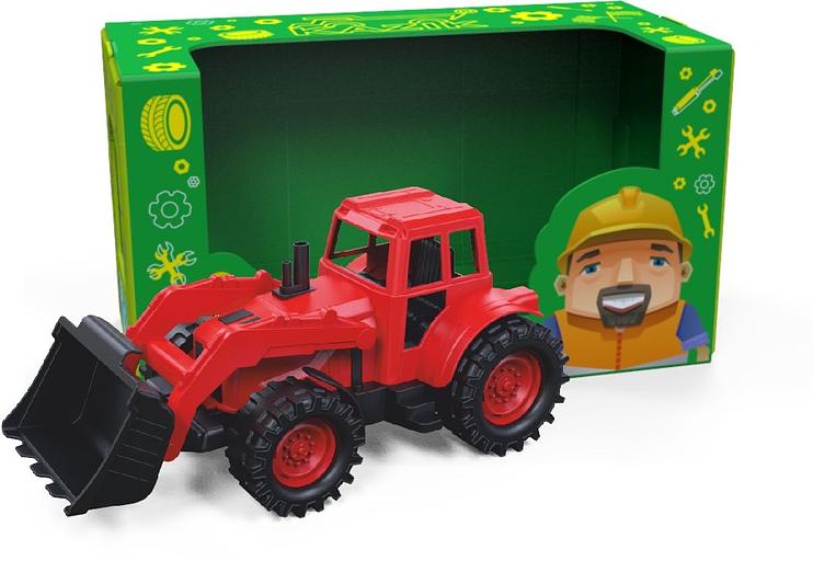 Трактор передний ковш 26 см (красно-черный) в коробке ОПТ фото 1