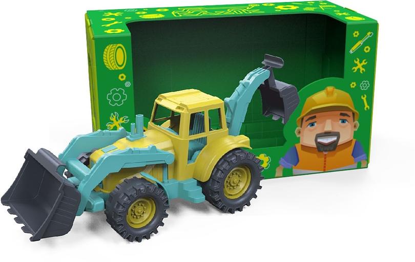 Трактор полной комплектации 28 см (серо-желтый) в коробке ОПТ фото 1