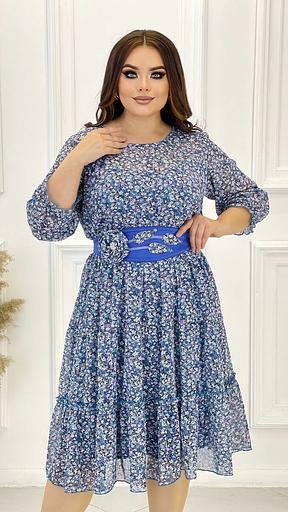 Платье с поясом в цветочек, Опт фото 1