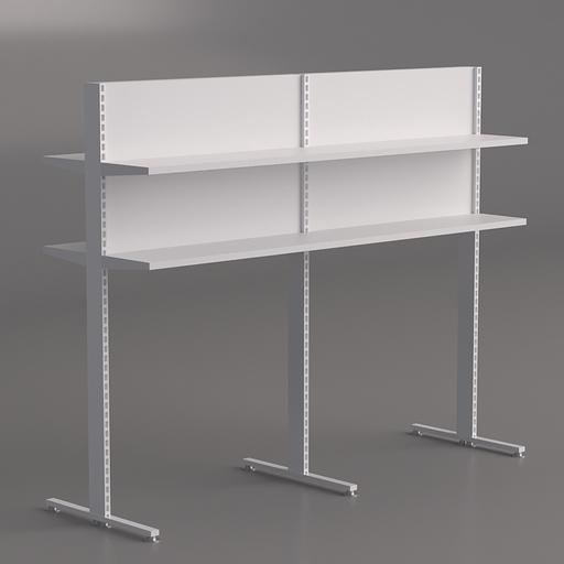 Стеллаж 140x35x160 см, надстройка над ларём 1,5 м, белый фото 1