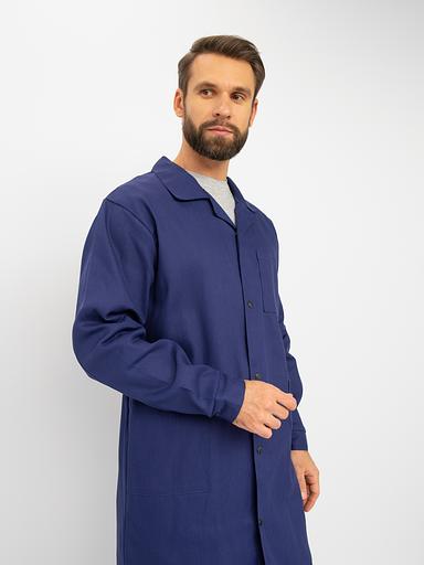 Халат мужской рабочий темно-синий (тк.Диагональ, кнопки) опт фото 2