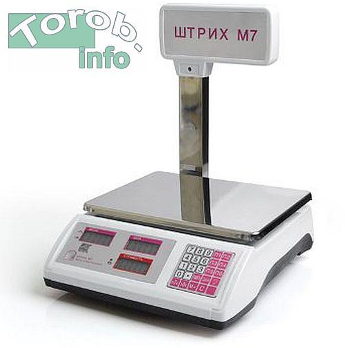 Штрих М7Т 30-5,10 А (со стойкой) версия 3.2 LCD, LED весы торговые. max-15/30кг, d-5/10г фото 1