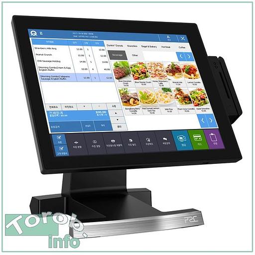 P2C J-200 - сенсорный POS-терминал моноблок с возможностью вертикальной установки экрана. intel j1900, Fanless, SSD 64Gb, RAM 4Gb, - 15" capacitive touch screen, MSR фото 1