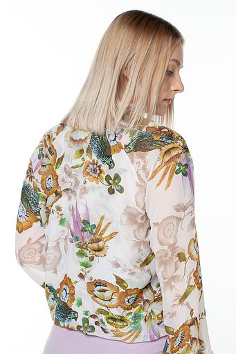 Блузка шифон женская 7016/19/Белый, горчичный фото 2