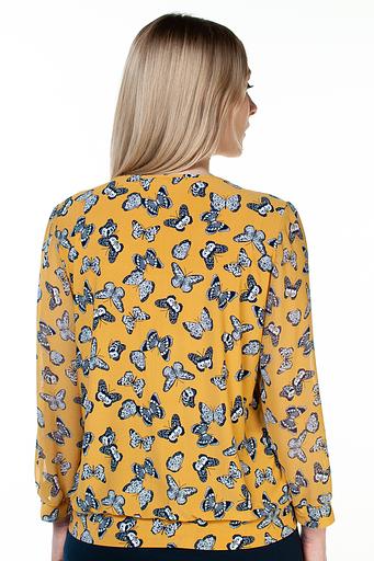 Блузка женская 1986-23/12/Горчичный, синий фото 2