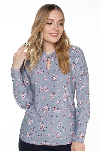 Блузка женская 1993-94/51/Серо-голубой, белый фото 5