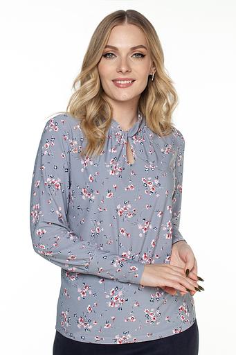 Блузка женская 1993-94/51/Серо-голубой, белый фото 6