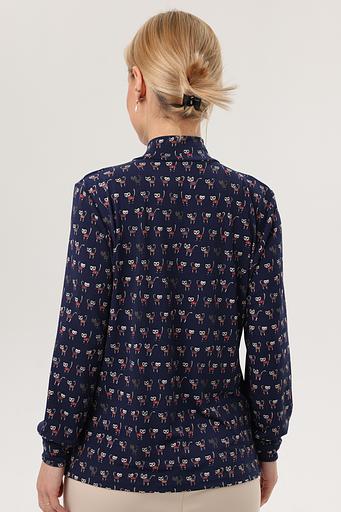 Блузка женская 1993-94/59/Темно-синий, бежевый фото 4