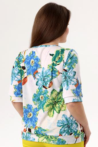 Блузка женская 3088-92/11/Белый, зеленый фото 2