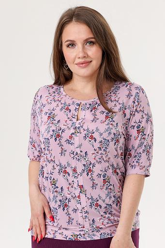 Блузка женская 3088-92/14/Розовый, синий фото 3