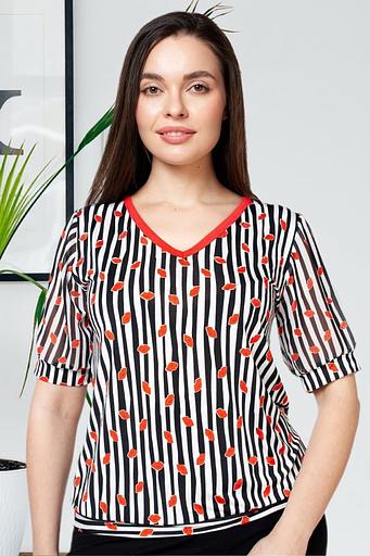 Блузка женская 4002-22/01/Белый, черный,красный фото 1