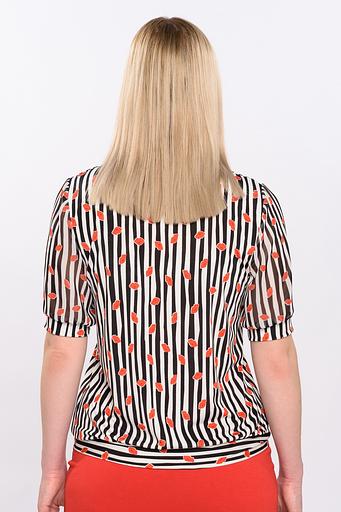 Блузка женская 4002-22/01/Белый, черный,красный фото 3