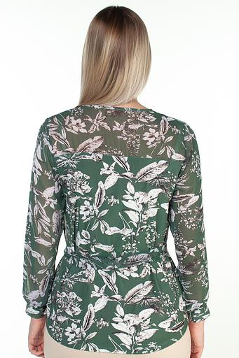 Блузка женская 4021-24/13/Зеленый, белый фото 4