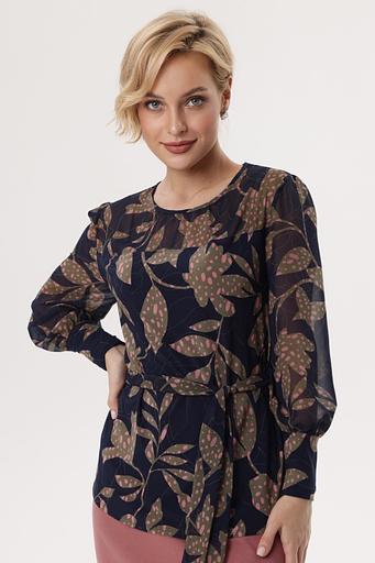 Блузка женская 4021-27/02/Темно-синий, розовый фото 3