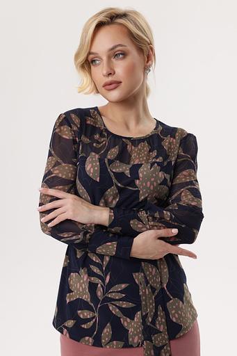 Блузка женская 4021-27/02/Темно-синий, розовый фото 4