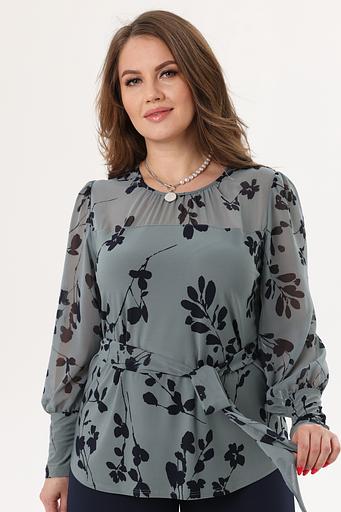 Блузка женская 4021-27/03/Оливковый, черный фото 1