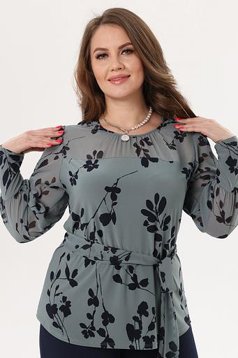 Блузка женская 4021-27/03/Оливковый, черный фото 2