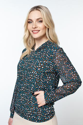 Блузка женская 4090-24/01/Коричневый, синий фото 3