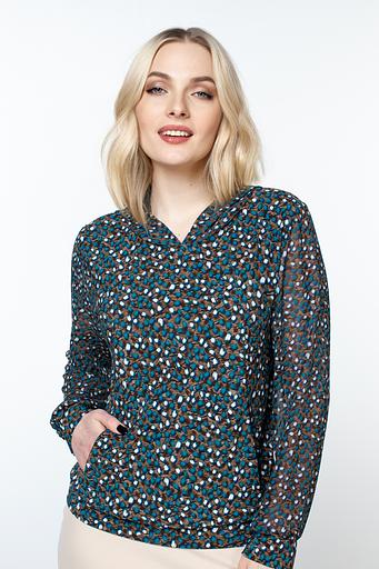 Блузка женская 4090-24/01/Коричневый, синий фото 5