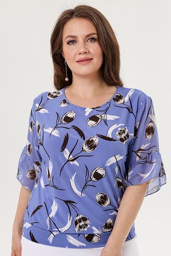 Блузка женская 4099-22/08/Голубой, белый фото 1