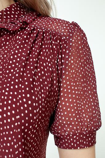Блузка женская 4112-22/01/Бордовый, белый фото 4