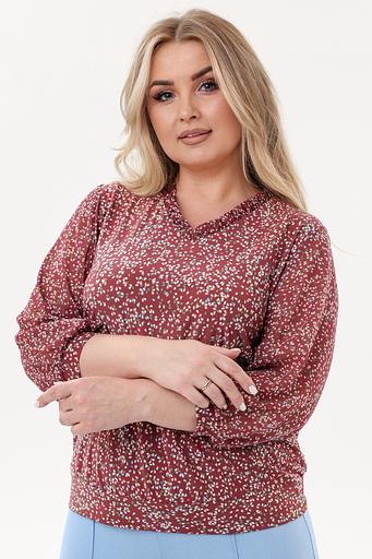 Блузка женская 7015-23/03/Красная терракота, белый фото 4